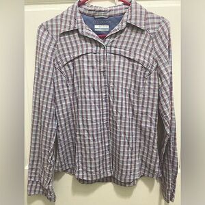 COLUMBIA OMNI-SHADE Sun Protection Button up Shirt Plaid S Women’s